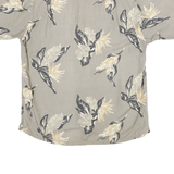 NAUTICA Mens Beige & Cream Floral Linen Blend Shirt S Summer Holiday Casual
