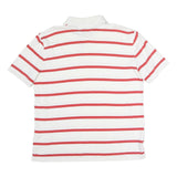 TOMMY HILFIGER Mens White & Red Striped Cotton Short Sleeve Polo Shirt L