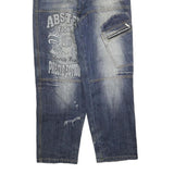 Mens Relaxed Blue Denim Plain Cotton Blend Zip W30 L30 Casual Streetwear Jeans