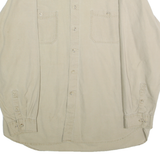 PIER CONNECTION Mens Beige Cotton Shirt XL Button Down Casual Long Sleeve