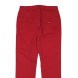 TOMMY HILFIGER Womens Cotton Blend Red Regular Fit Straight Trousers W31 L30