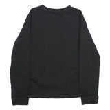 NIKE Womens Black Cotton Blend Crew Neck XL Logo Print Sweatshirt Pullover