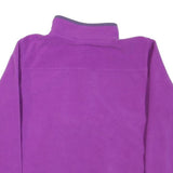 STARTER Womens Purple & Dark Purple Sweatshirt Collared L Button Up Fleece Pull