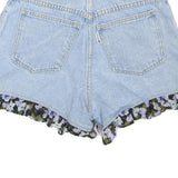 IIT Womens Light Blue Denim Shorts XS W24 Floral Trim Casual Summer