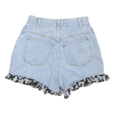 IIT Womens Light Blue Denim Shorts XS W24 Floral Trim Casual Summer