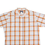 WRANGLER Mens Orange & White Check Shirt XL Cotton Blend Casual Western Style