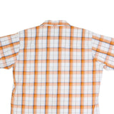 WRANGLER Mens Orange & White Check Shirt XL Cotton Blend Casual Western Style