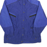 TYROLIA Womens Blue Nylon Outdoor Jacket L Zip Hooded Classic Fit