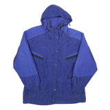 TYROLIA Womens Blue Nylon Outdoor Jacket L Zip Hooded Classic Fit