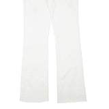 7 FOR ALL MANKIND Womens White Cotton Blend Regular Fit Straight Leg Trousers
