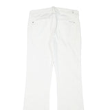 7 FOR ALL MANKIND Womens White Cotton Blend Regular Fit Straight Leg Trousers