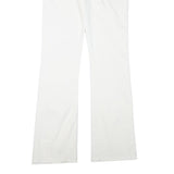 7 FOR ALL MANKIND Womens White Cotton Blend Regular Fit Straight Leg Trousers
