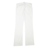 7 FOR ALL MANKIND Womens White Cotton Blend Regular Fit Straight Leg Trousers