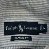 Ralph Lauren Striped Shirt - Large Blue Cotton