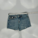 True Religion Mini Denim Shorts - 28W US 2 Blue Cotton