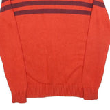 TOMMY HILFIGER Boys Brown & Red Patterned Crew Neck Jumper L Cotton Blend Knit