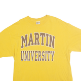 TCX APPAREL Mens Yellow Martin University Graphic T-Shirt XL Short Sleeve Crew