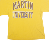 TCX APPAREL Mens Yellow Martin University Graphic T-Shirt XL Short Sleeve Crew