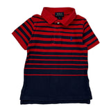 Age 3 Polo By Ralph Lauren Striped Polo Shirt - 2XS Red Cotton