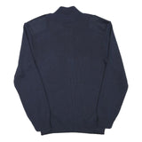 BLS Mens Navy Blue Plain Full Zip Wool Blend Jumper XS Military Style Pockets