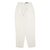 TIMBERLAND Womens Linen White Relaxed Straight Trousers W26 L28 Casual Comfort