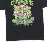 ADIDAS Mens Black 2016 MLS Cup Champions Seattle Sounders FC Graphic T-Shirt M