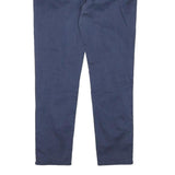 TOMMY HILFIGER Womens Cotton Blend Navy Slim Slim Leg Trousers W32 L25 Zipper