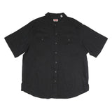 WRANGLER Mens Black Shirt XXS Cotton Blend Casual Button Up Short Sleeve
