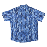 KINGFIELD Mens Blue Pattern Shirt XL Lightweight Polyester Summer Casual
