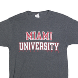 JERZEES Mens Grey Miami University Graphic T-Shirt M Short Sleeve Crew Neck