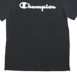 CHAMPION Mens Black Graphic T-Shirt M Short Sleeve Crew Neck Logo Print