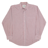 WRANGLER Mens Red & White Check Shirt M Casual Cotton Blend Long Sleeve