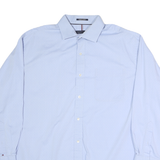 TOMMY HILFIGER Mens Blue Shirt XL Cotton Classic Fit Long Sleeve Button Collar