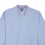 TOMMY HILFIGER Mens Blue & White Striped Shirt 2XL Regular Fit Classic