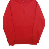 FP142 Mens Red Hoodie M Cotton Blend Pullover Drawstring Pocket Casual