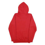 FP142 Mens Red Hoodie M Cotton Blend Pullover Drawstring Pocket Casual