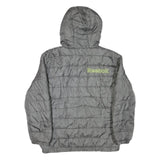 REEBOK Womens Grey Hooded Zip Jacket M Polyester Blend Quilted Lightweight