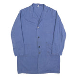 Mens Blue Cotton Blend Button Jacket M Plain Casual Workwear