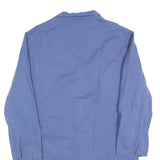 Mens Blue Cotton Blend Button Jacket M Plain Casual Workwear