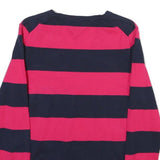 TOMMY HILFIGER Womens Red & Navy Patterned V-Neck Regular Fit Jumper M Cotton