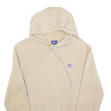 CHAMPION Mens Beige Hoodie XS Champion Logo Pullover Casual Comfort Cotton Blend