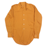 Womens Yellow Plain Long Sleeve Shirt L Classic Fit Polyester Casual Work