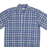 WRANGLER Mens Blue & Cream Check Shirt M Button Short Sleeve Cotton Casual