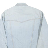 WRANGLER Mens Blue Denim Jacket M Cotton Blend Button Closure Classic Fit