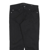 CALVIN KLEIN Womens Black Slim Denim Cotton Blend Trousers W32 L27 Stylish Zip
