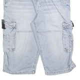 Mens Light Blue Cargo Shorts XL W38 Cotton Blend Relaxed Fit Multi-Pocket Casual