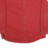 MARLBORO Mens Red Button-Down Cotton Blend Shirt 3XL Classic Casual Long Sleeve