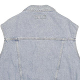 OXXY Mens Blue Denim Jacket L Cotton Classic Button Closure Sleeveless Denim
