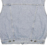 OXXY Mens Blue Denim Jacket L Cotton Classic Button Closure Sleeveless Denim