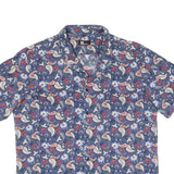 Mens Blue Cotton Blend Paisley Print Casual Shirt L Summer Holiday Style